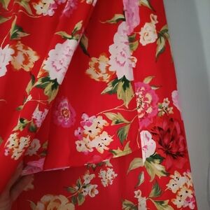 Peach Love California Red Floral Skirt With Shorts Built In
